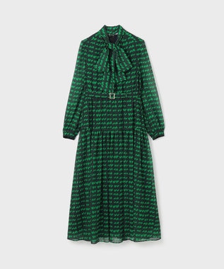 GRACE CONTINENTAL ハートキカプリントワンピース グリーン