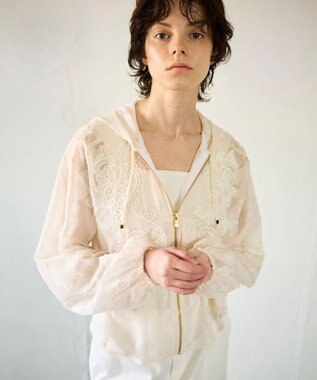 GRACE CONTINENTAL ジャガード刺繍ブルゾン キナリ