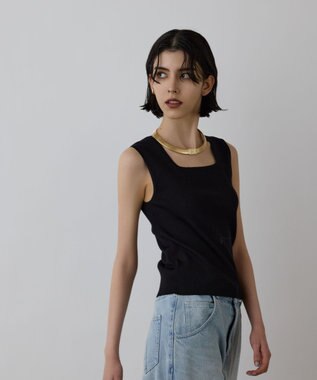 GRACE CONTINENTAL ブライトニットノースリーブ ブラック