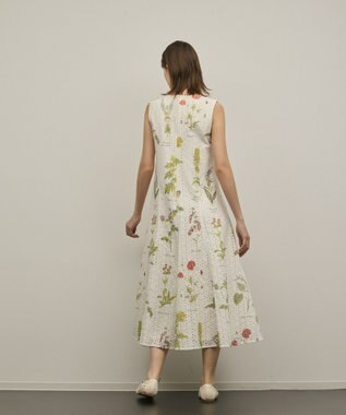 GRACE CONTINENTAL カットワークプリントワンピース ホワイト