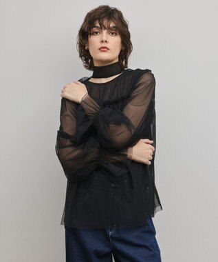 GRACE CONTINENTAL チュールタイブラウス