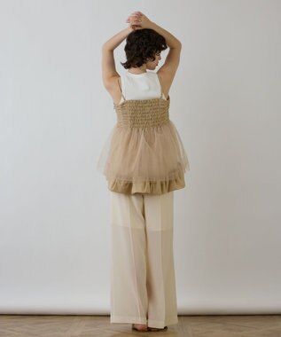 GRACE CONTINENTAL タフタチュールキャミ ベージュ