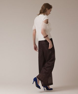 GRACE CONTINENTAL プリーツチュールカットトップ ホワイト