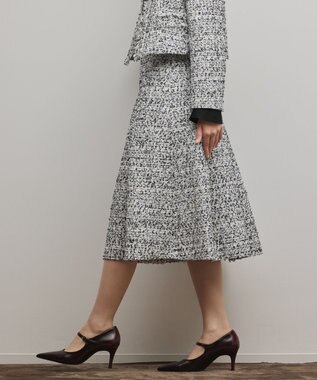 GRACE CONTINENTAL ミックスツイードスカート ブラック