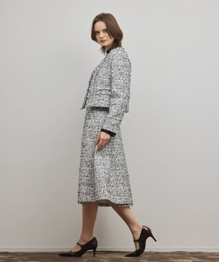 GRACE CONTINENTAL ミックスツイードスカート ブラック