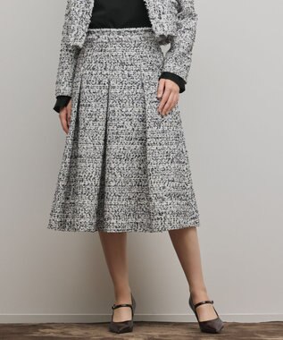 GRACE CONTINENTAL ミックスツイードスカート ブラック