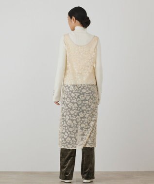 GRACE CONTINENTAL スパン刺繍メッシュワンピース ベージュ
