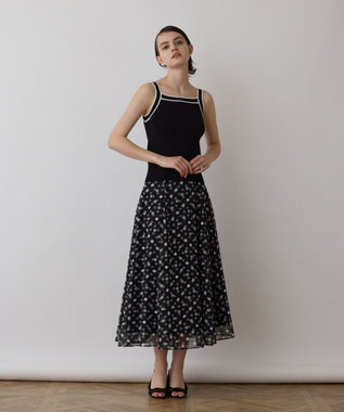 GRACE CONTINENTAL ドットオパールスカート ブラック