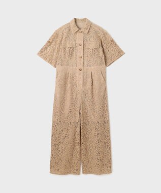 GRACE CONTINENTAL コードレースジャンプスーツ ベージュ