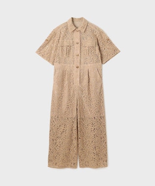GRACE CONTINENTAL コードレースジャンプスーツ ベージュ