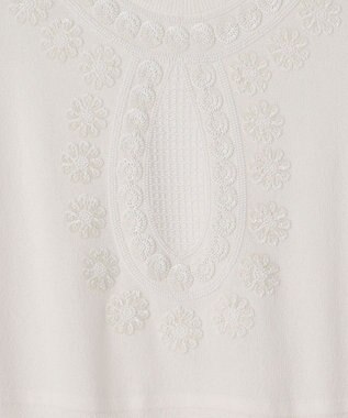 GRACE CONTINENTAL エスニック刺繍ニットワンピース ホワイト