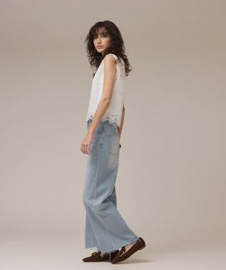 GRACE CONTINENTAL サークルレースノースリーブトップ ホワイト