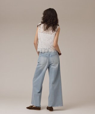 GRACE CONTINENTAL サークルレースノースリーブトップ ホワイト