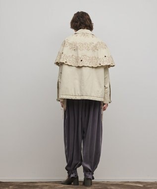 GRACE CONTINENTAL ケープ付カバーオールジャケット ベージュ