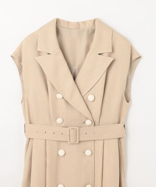 GRACE CONTINENTAL テーラーフレアワンピース ベージュ