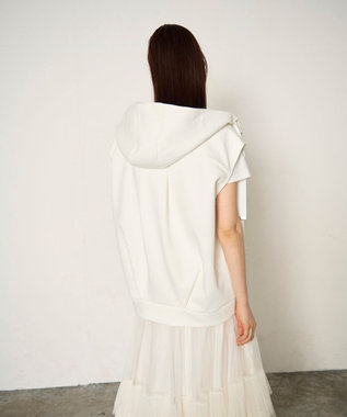 GRACE CONTINENTAL フードノースリーブ トップ ホワイト