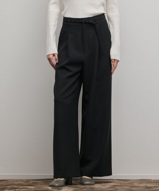 GRACE CONTINENTAL ダブルクロスワイドパンツ ブラック