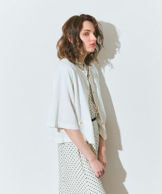 GRACE CONTINENTAL ハイツイストコットンカーディガン ホワイト