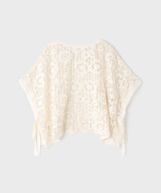 GRACE CONTINENTAL メッシュエンブロイダリーポンチョトップ キナリ