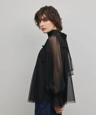 GRACE CONTINENTAL チュールタイブラウス ブラック