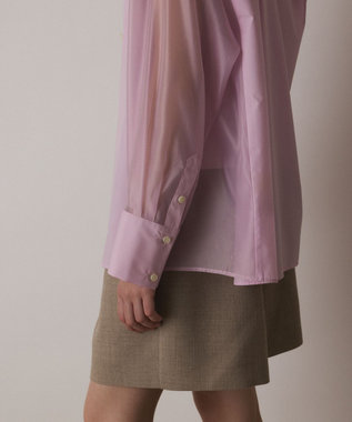 GRACE CONTINENTAL シアーコンビオーバーシャツ ピンク