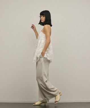 GRACE CONTINENTAL フラワーレースキャミソール ホワイト