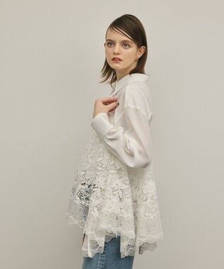 GRACE CONTINENTAL フラワーレースキャミソール ホワイト