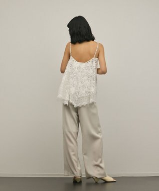 GRACE CONTINENTAL フラワーレースキャミソール ホワイト