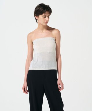 GRACE CONTINENTAL ラメベアトップ シルバー