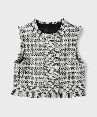 GRACE CONTINENTAL コンパクトツイードベスト キナリ