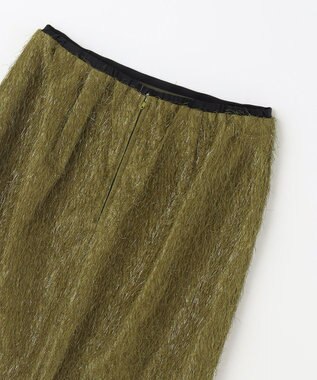 GRACE CONTINENTAL フリンジジャガードタイトスカート カーキ