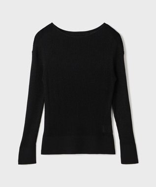 GRACE CONTINENTAL ラメリブクルーニットトップ ブラック