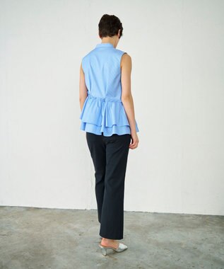 GRACE CONTINENTAL ヘムフリルノースリーブ ブルー