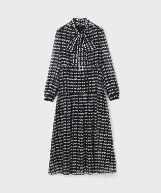 GRACE CONTINENTAL ハートキカプリントワンピース ブラック