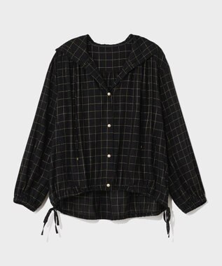 GRACE CONTINENTAL ラメチェックフーディー ブラック