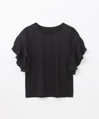 GRACE CONTINENTAL シアーフレアスリーブトップ ブラック