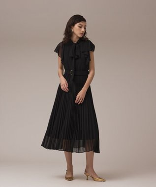 GRACE CONTINENTAL ボウタイプリーツドレス ブラック