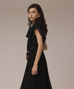 GRACE CONTINENTAL ボウタイプリーツドレス ブラック