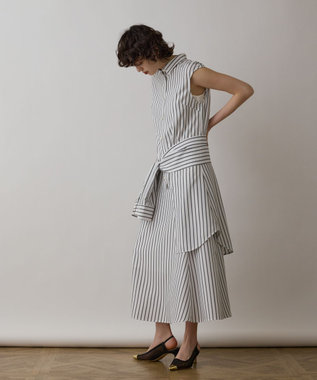 GRACE CONTINENTAL ストライプシャツワンピース ホワイト