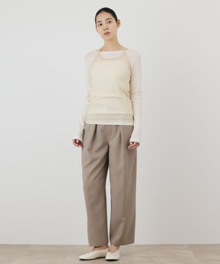 GRACE CONTINENTAL ダブルクロスバレルパンツ ベージュ