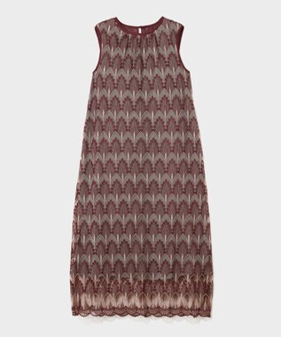 GRACE CONTINENTAL シャイニーリーフembドレス ボルドー