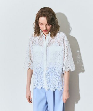 GRACE CONTINENTAL レースコンビシャツ ホワイト