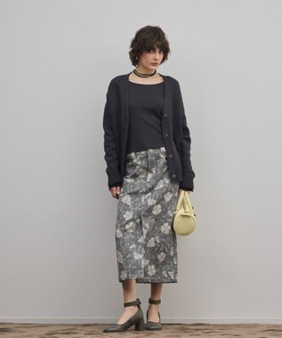 GRACE CONTINENTAL リリヤーンニットカーディガン チャコール