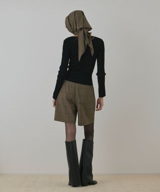 GRACE CONTINENTAL ハイゲージリブニットトップ ブラック