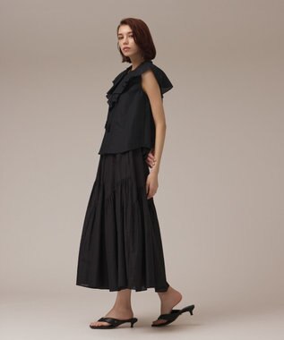 GRACE CONTINENTAL コットンシルクカフタントップ ブラック