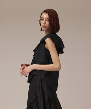 GRACE CONTINENTAL コットンシルクカフタントップ ブラック