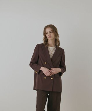 GRACE CONTINENTAL バックベンツダブルジャケット ブラウン