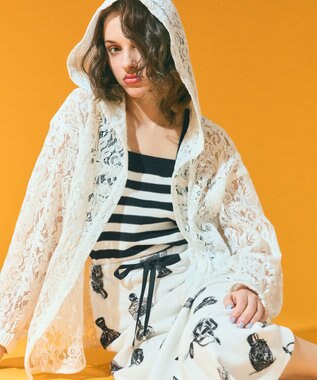 GRACE CONTINENTAL ボーダーニットキャミ ブラック