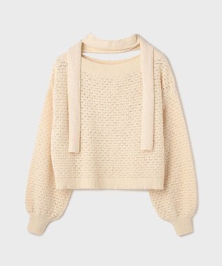 GRACE CONTINENTAL メッシュオーバーニットトップ キナリ