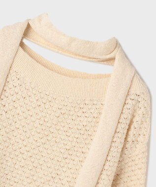 GRACE CONTINENTAL メッシュオーバーニットトップ キナリ